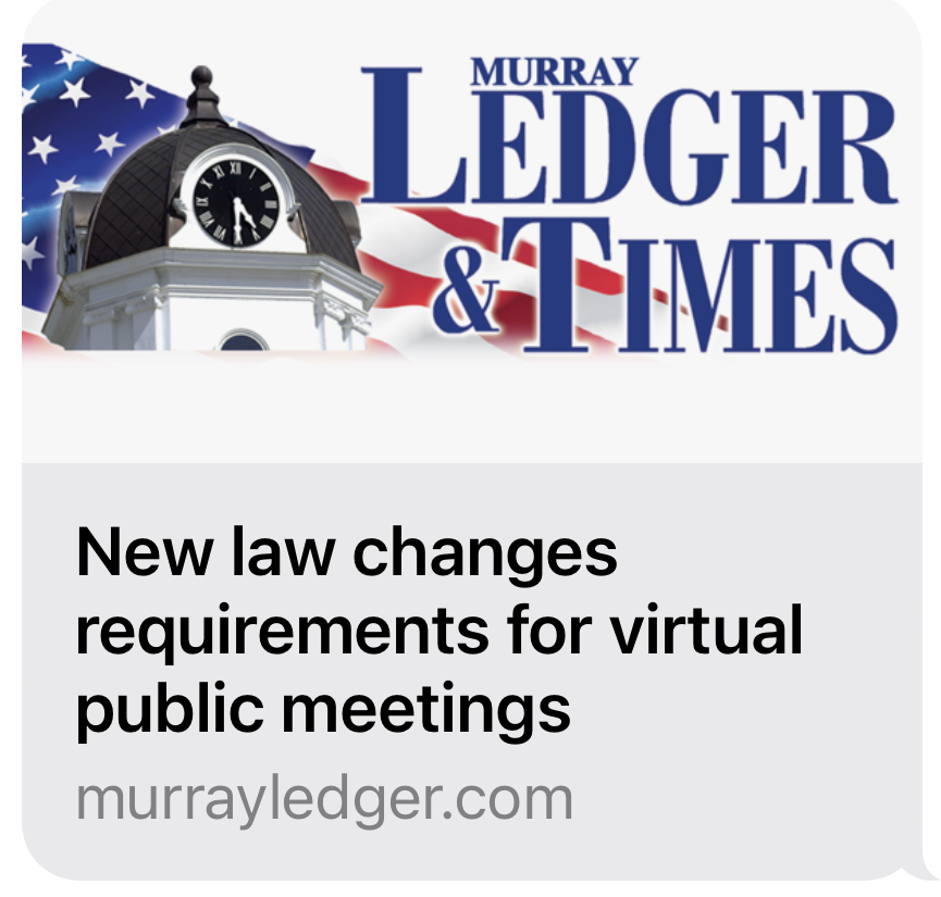 Coalition opposition to HB 453 recognized in recent Murray Ledger & Times report