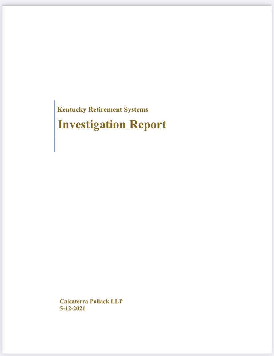 Cover page of $1.2M Calcaterra Report