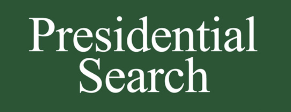 Banner reading “Presidential Search”