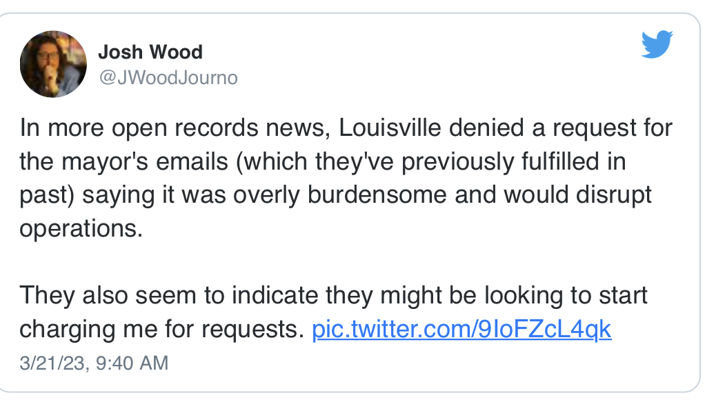 Tweet from Josh Wood