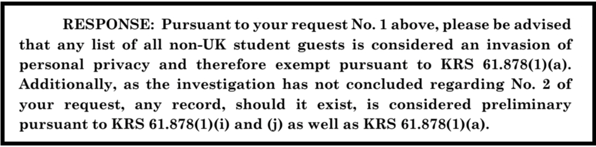 Explanation of UK's denial of The Kernel's request