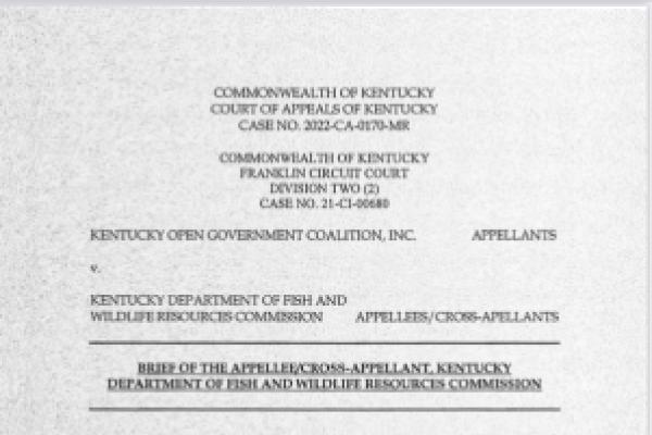 Cover page of Commission’s appellate brief