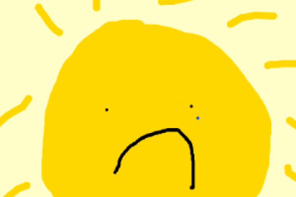 Cartoon of frowning sun