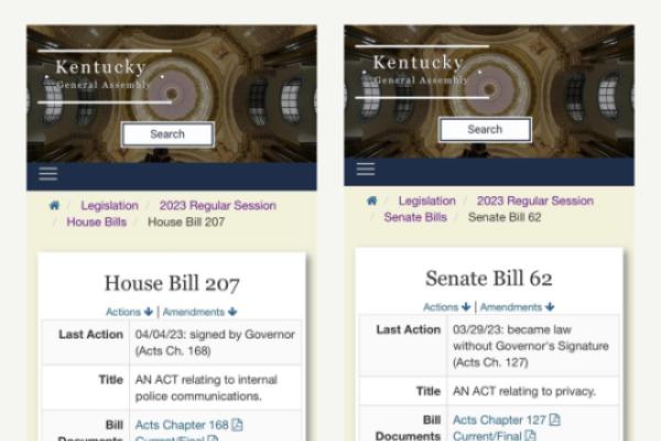 LRC bill descriptions for SB 62 and HB 207