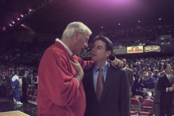 Photo of IU's Bobby knight and Rick Patino