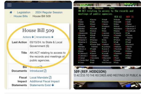 HB 509 sumnary and House vote 