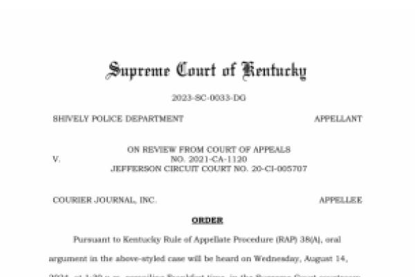 Supreme Court order in Shively Police Dept v Courier Journal 