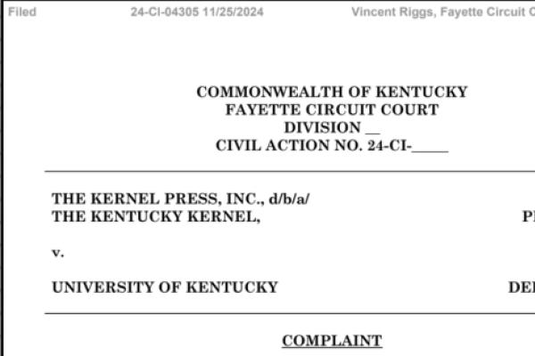 The Kernel v University of Kentucky complaint